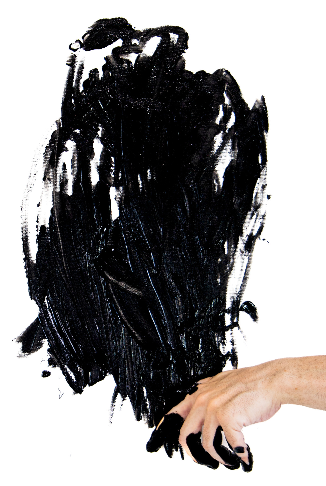 Steve Giasson. Performance invisible n&deg; 285 (S'abstraire (encore)). Reenactment de&nbsp;Helena Almeida. Sa&iacute;da negra [Sortie noire]. 1995.&nbsp;Performeur : Steve Giasson. Cr&eacute;dit photographique : Martin Vinette. Retouches photographiques : Charles-&Eacute;tienne Lebrun. Galerie B-312. 3 ao&ucirc;t 2025.